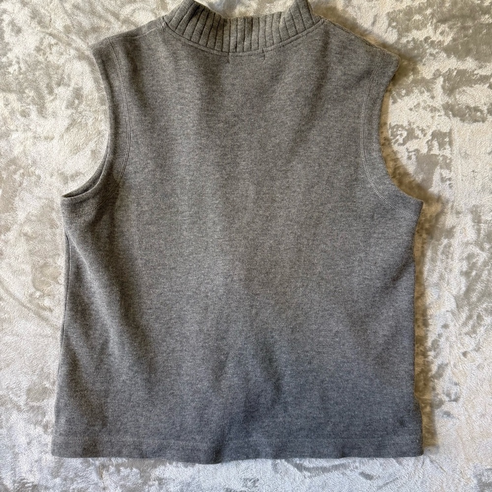 Lauren Ralph Lauren‎ Full Zip Sweater Vest Gray Cotton Mens Large - Picture 4 of 6